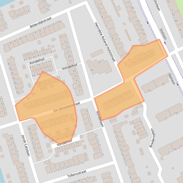 Kaart van postcodegebied 2902AD.