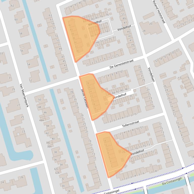 Kaart van postcodegebied 2902AH.