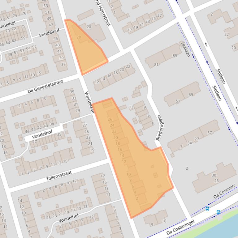 Kaart van postcodegebied 2902AS.