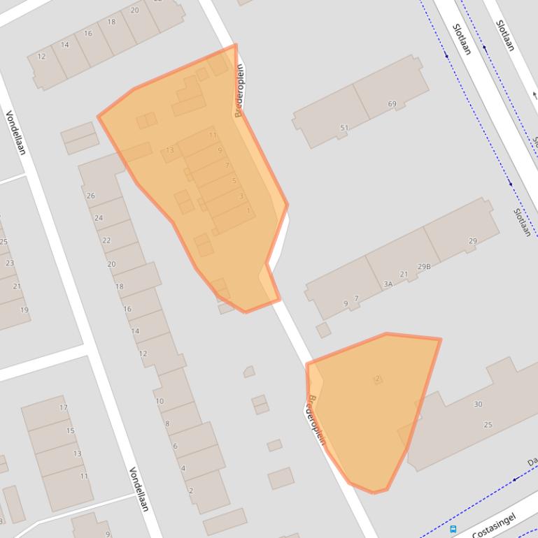 Kaart van postcodegebied 2902AZ.