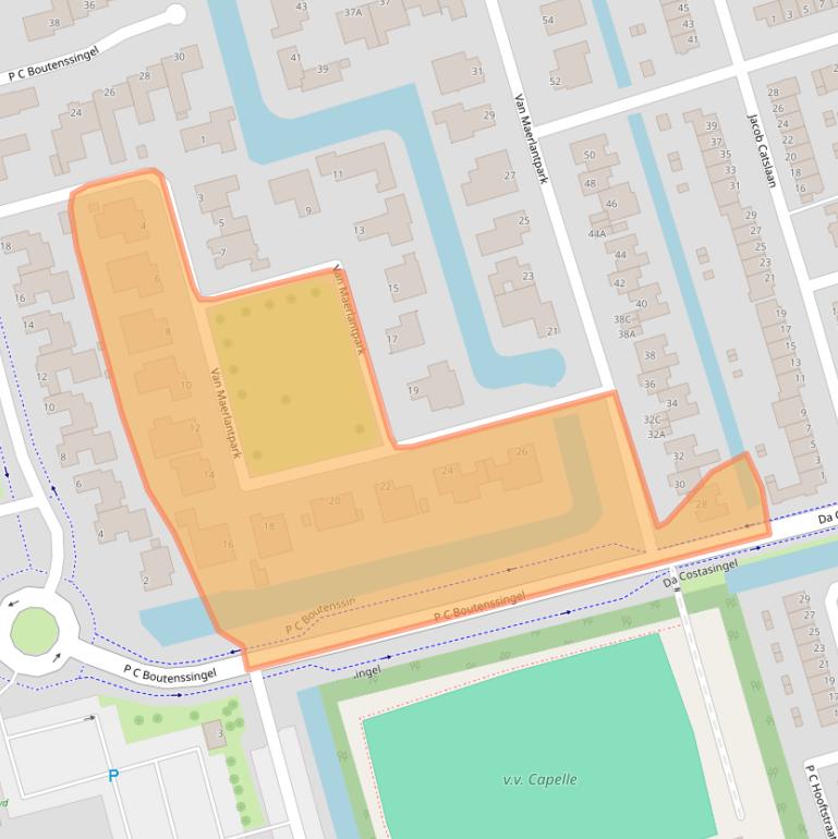 Kaart van postcodegebied 2902BS.