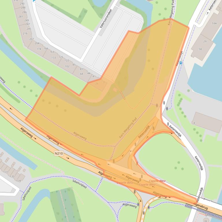 Kaart van postcodegebied 2902CA.