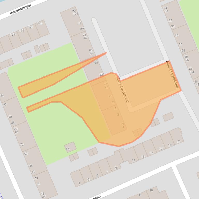 Kaart van postcodegebied 2902GA.