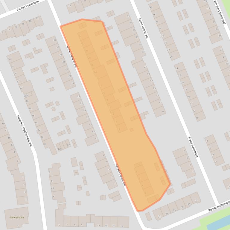Kaart van postcodegebied 2902GJ.