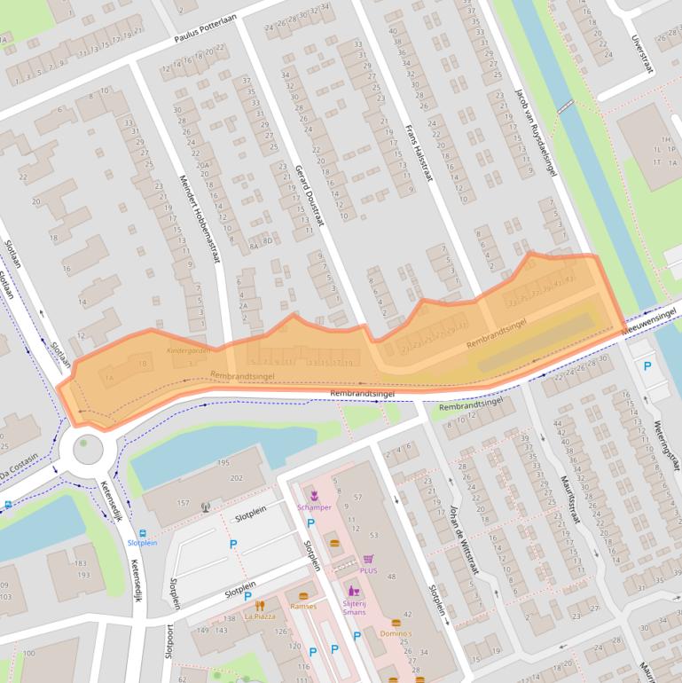 Kaart van postcodegebied 2902GR.
