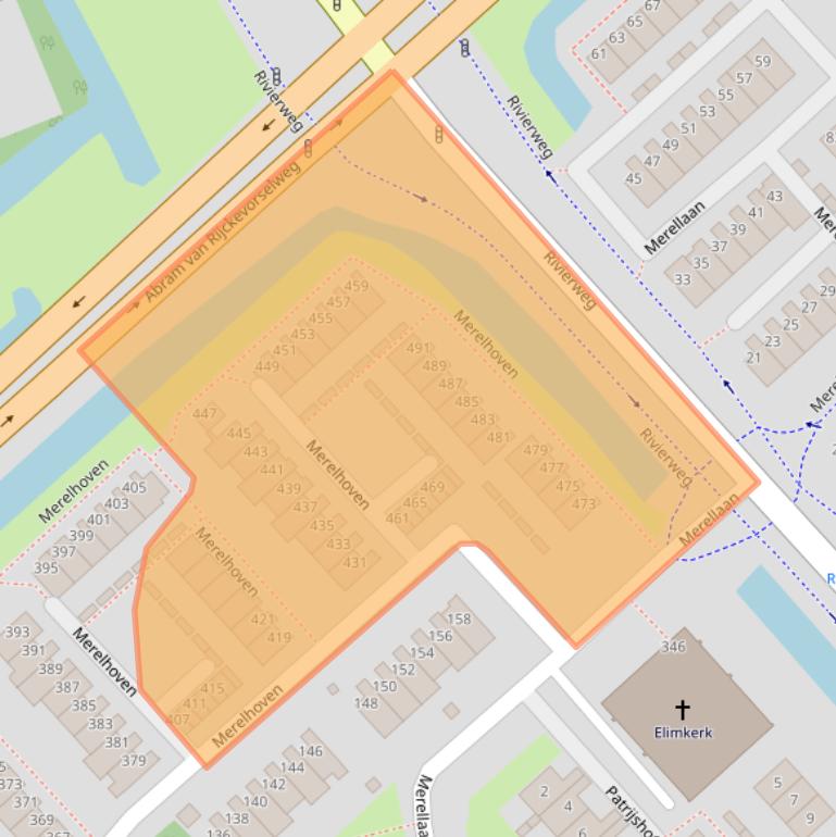 Kaart van postcodegebied 2902KH.