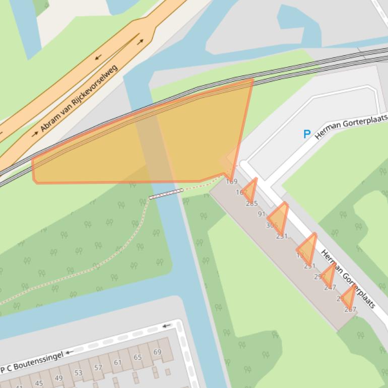 Kaart van postcodegebied 2902TC.