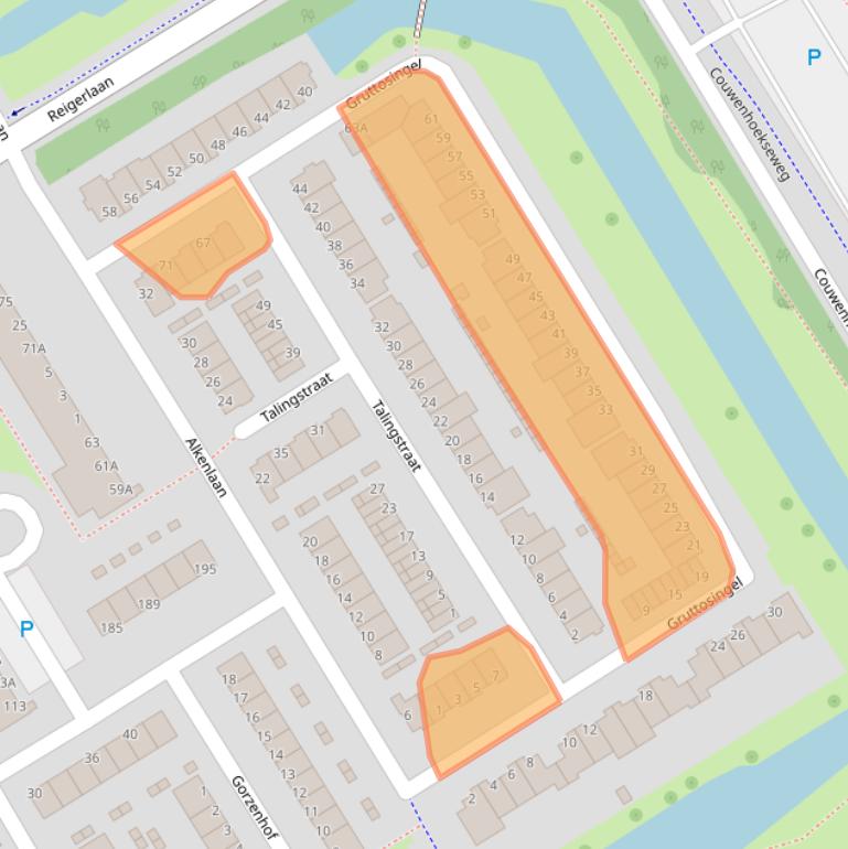 Kaart van postcodegebied 2903EE.