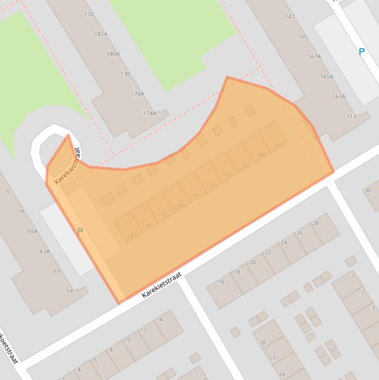 Kaart van postcodegebied 2903EJ.