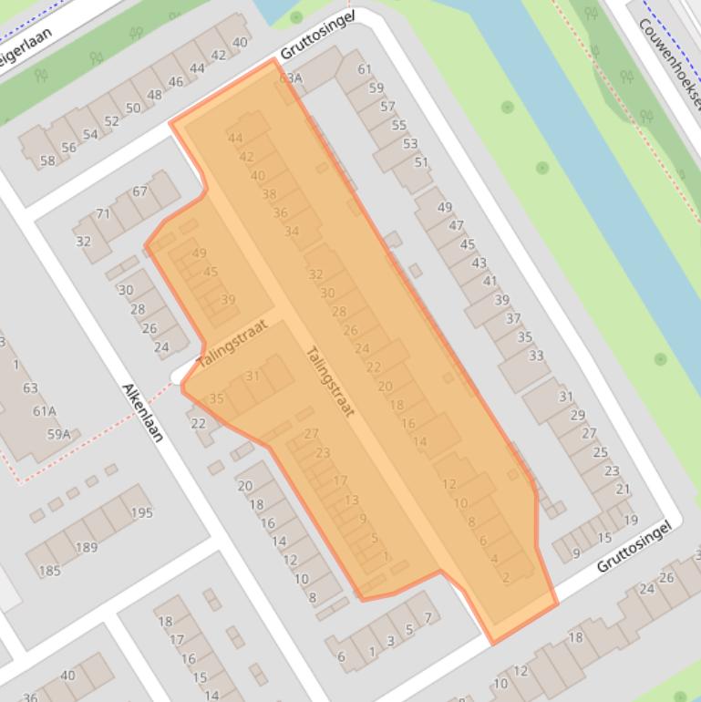 Kaart van postcodegebied 2903ET.