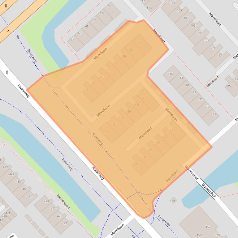 Kaart van postcodegebied 2903GA.