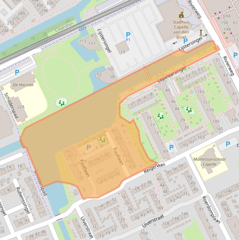 Kaart van postcodegebied 2903TS.