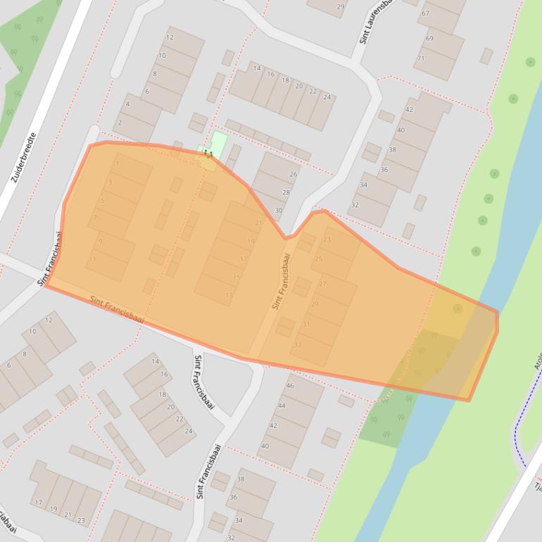 Kaart van postcodegebied 2904AC.