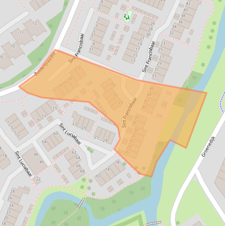 Kaart van postcodegebied 2904AD.