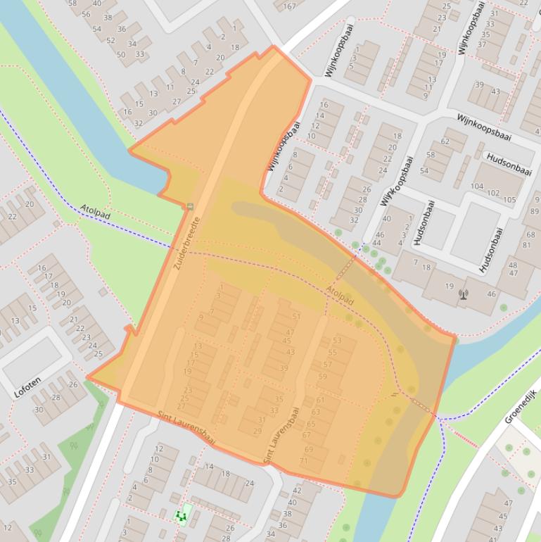 Kaart van postcodegebied 2904AK.