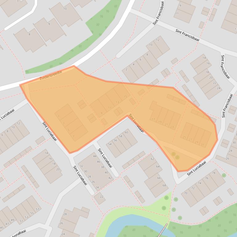 Kaart van postcodegebied 2904AM.