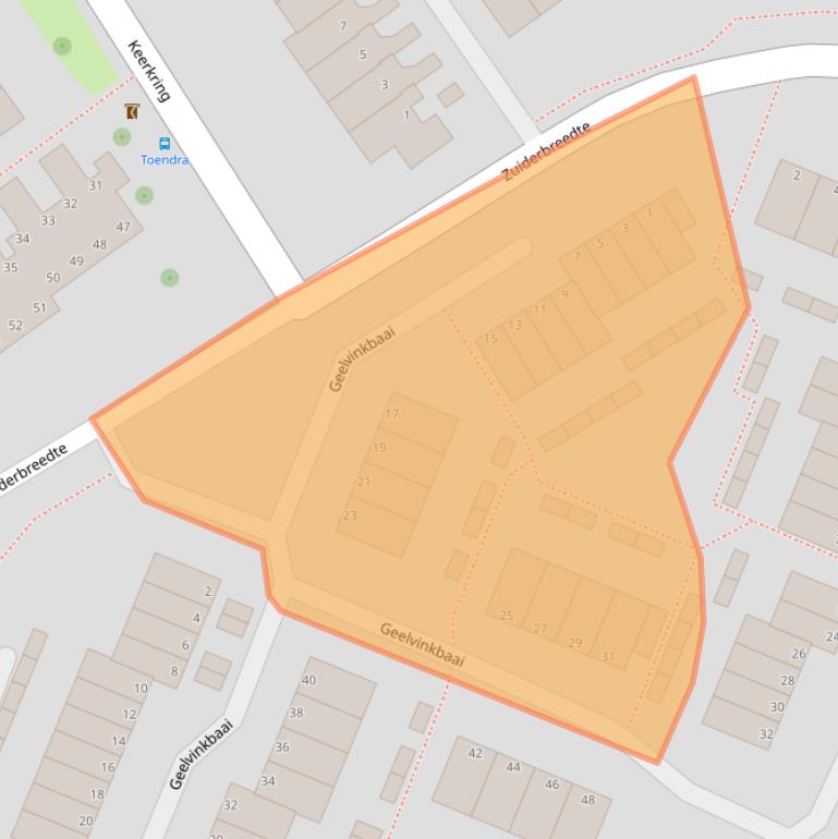 Kaart van postcodegebied 2904BA.