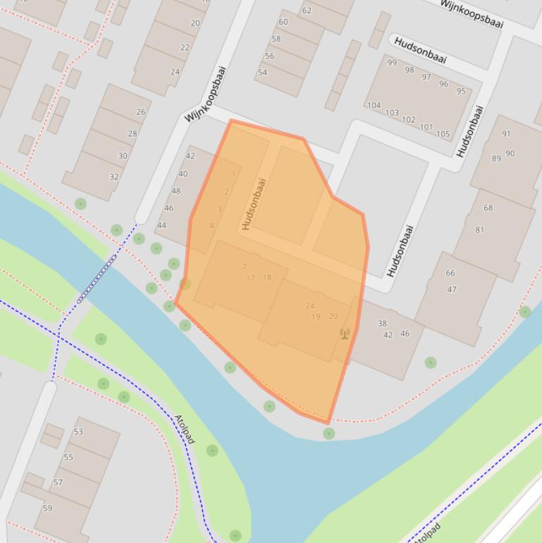 Kaart van postcodegebied 2904BD.