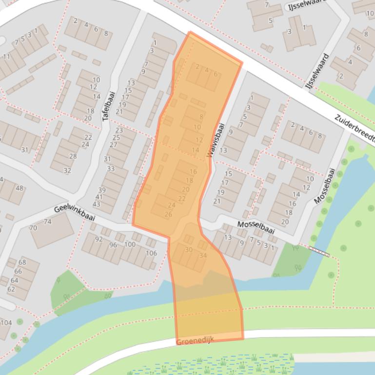 Kaart van postcodegebied 2904BM.