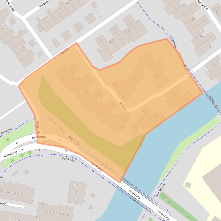 Kaart van postcodegebied 2904CA.