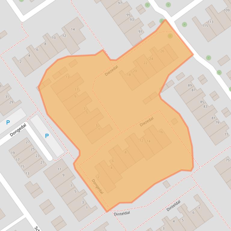 Kaart van postcodegebied 2904CB.