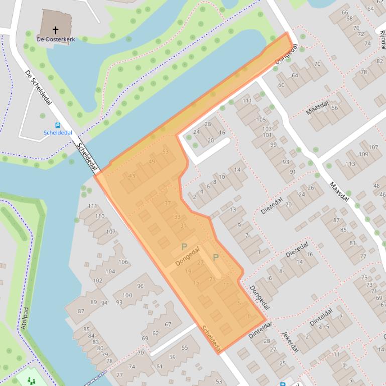 Kaart van postcodegebied 2904CD.