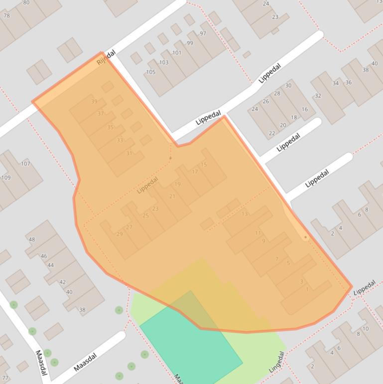Kaart van postcodegebied 2904CL.