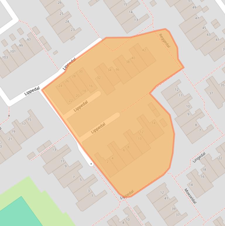 Kaart van postcodegebied 2904CM.