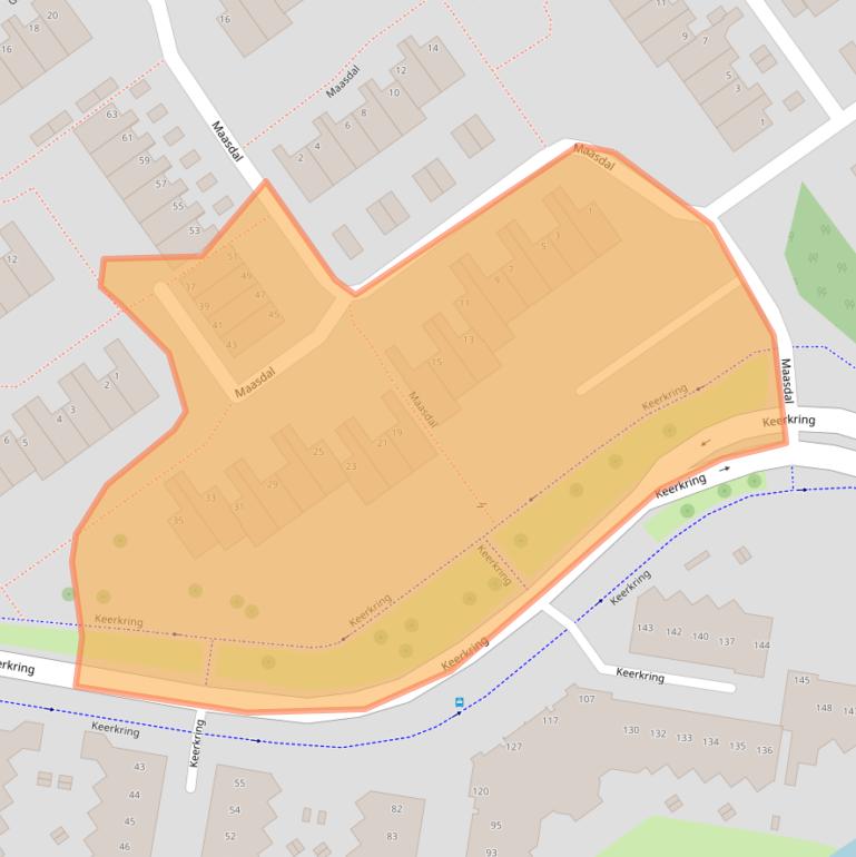 Kaart van postcodegebied 2904CN.