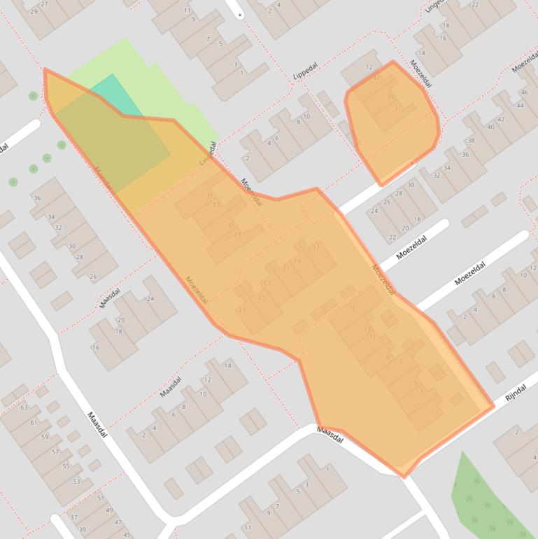 Kaart van postcodegebied 2904CT.
