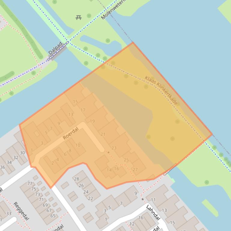 Kaart van postcodegebied 2904CZ.