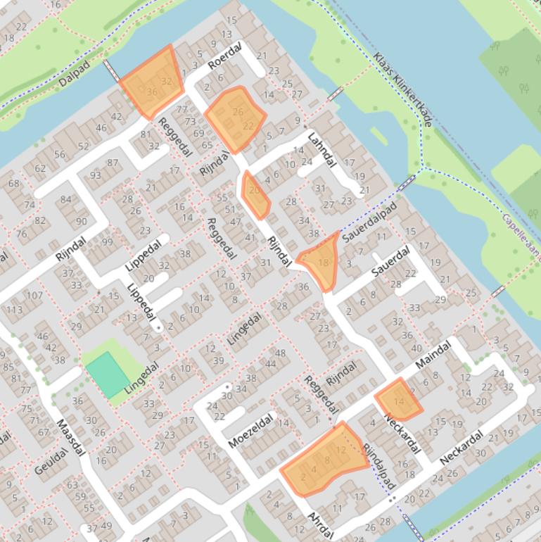 Kaart van postcodegebied 2904DC.