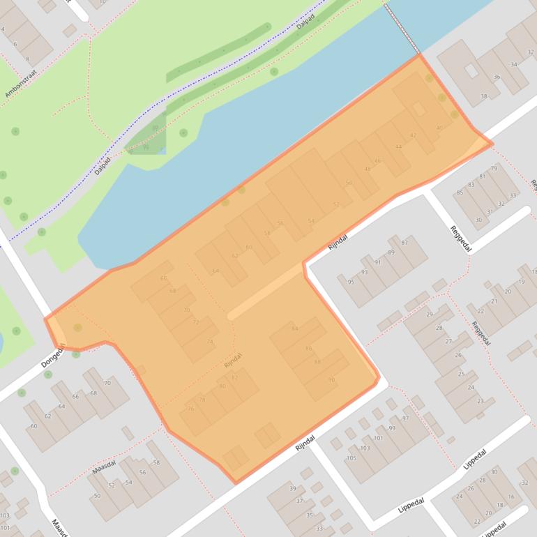 Kaart van postcodegebied 2904DD.