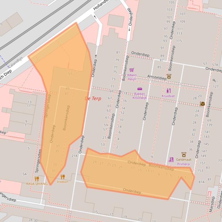 Kaart van postcodegebied 2904EE.