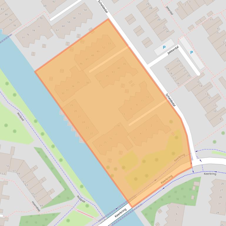 Kaart van postcodegebied 2904HE.