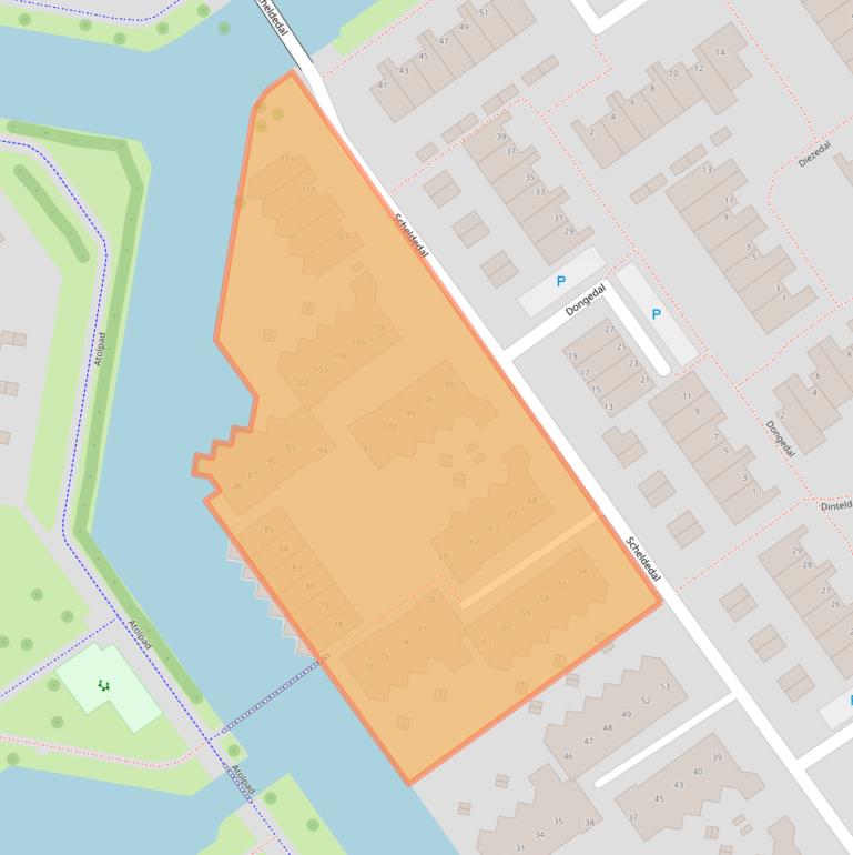 Kaart van postcodegebied 2904HG.