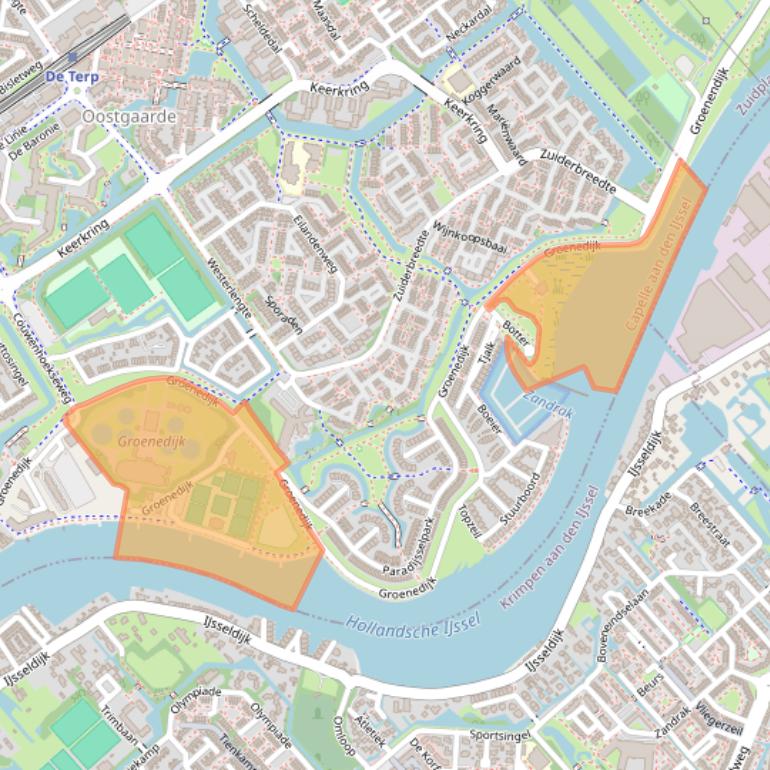 Kaart van postcodegebied 2904LB.