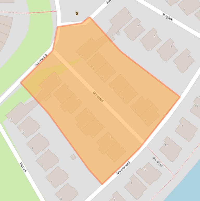 Kaart van postcodegebied 2904LG.