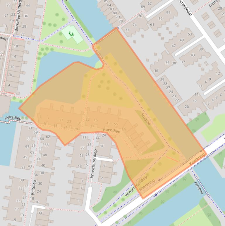 Kaart van postcodegebied 2904RC.