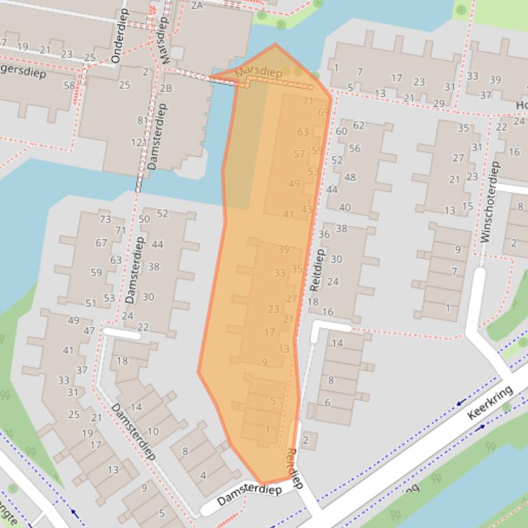 Kaart van postcodegebied 2904RD.