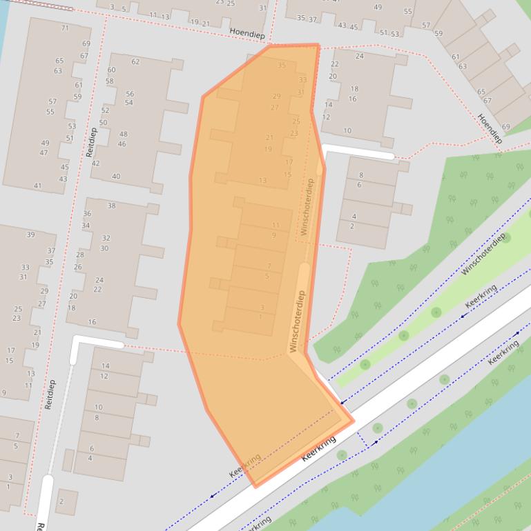 Kaart van postcodegebied 2904RG.