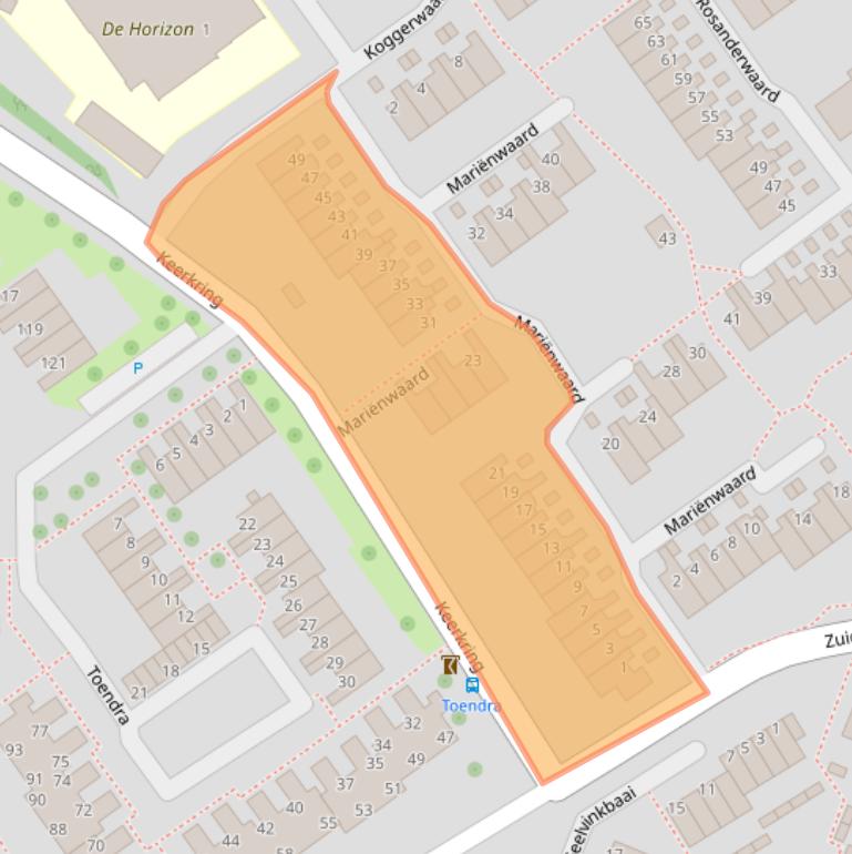 Kaart van postcodegebied 2904SE.