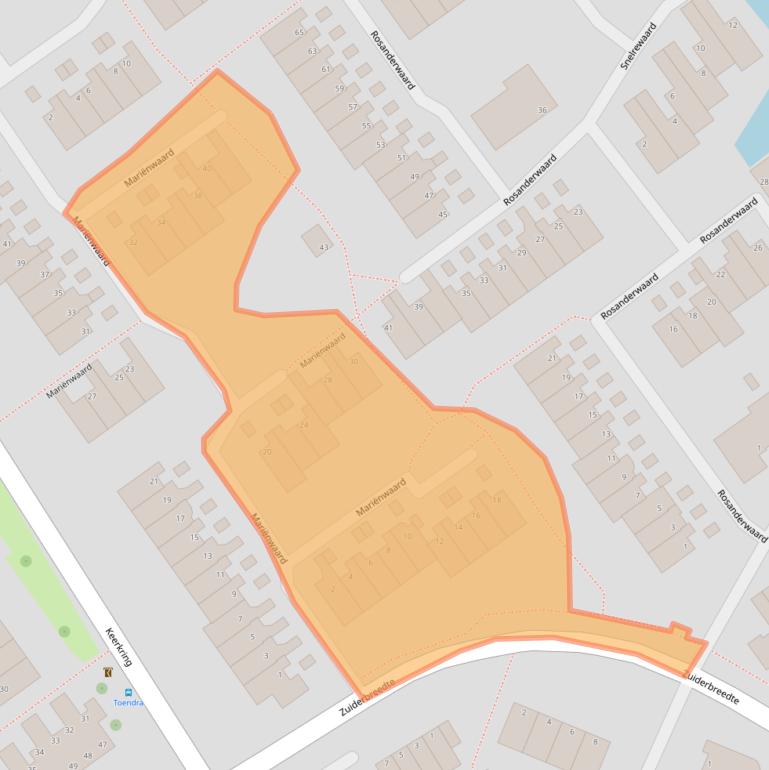 Kaart van postcodegebied 2904SG.