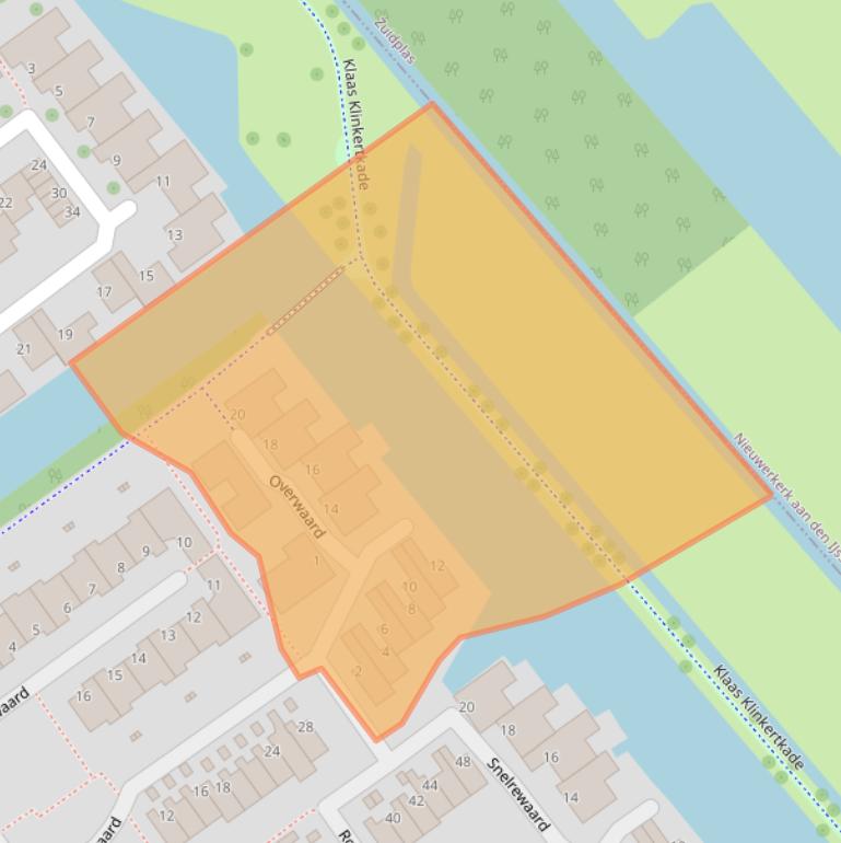 Kaart van postcodegebied 2904SJ.