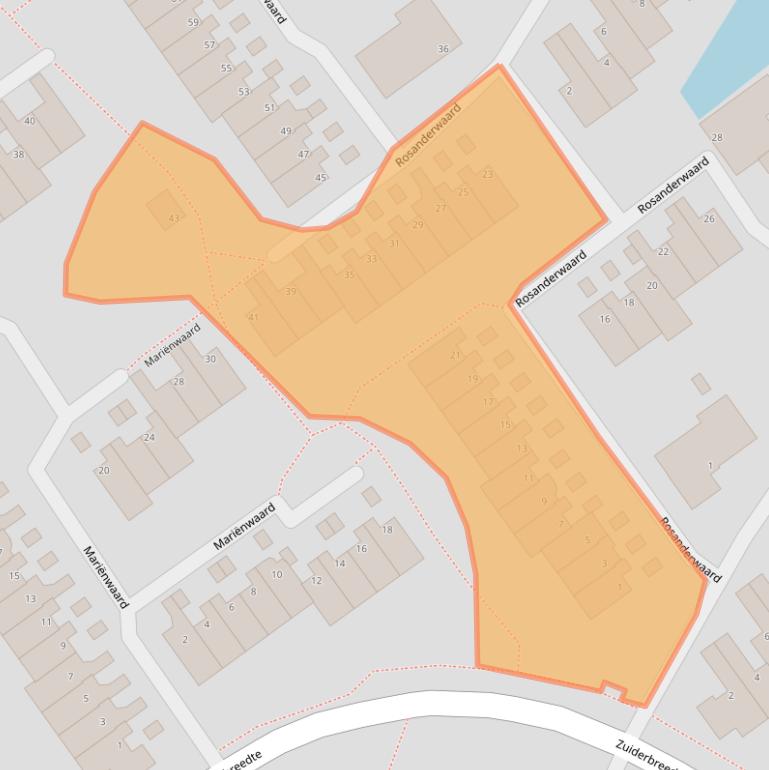 Kaart van postcodegebied 2904SK.