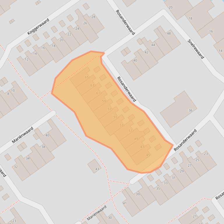 Kaart van postcodegebied 2904SL.