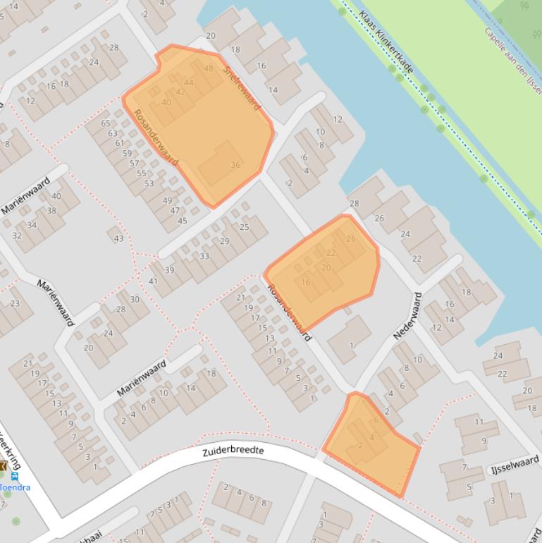 Kaart van postcodegebied 2904SM.