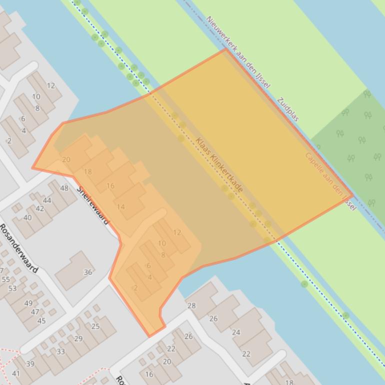 Kaart van postcodegebied 2904SN.