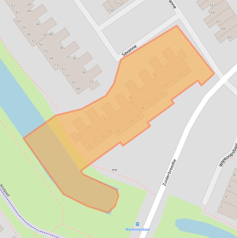 Kaart van postcodegebied 2904TA.