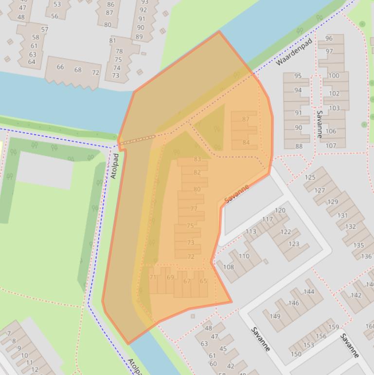 Kaart van postcodegebied 2904TC.
